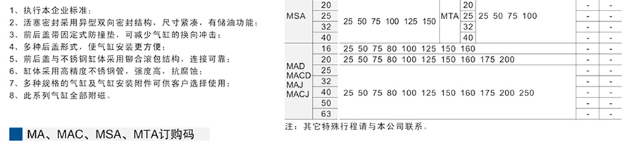 星辰氣缸-MA系列