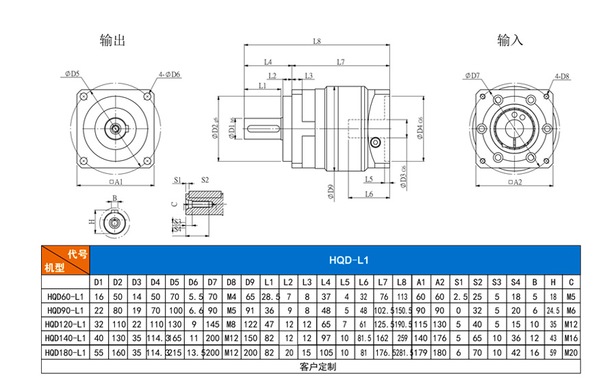 博時德高精度行星減速機  HQD系列